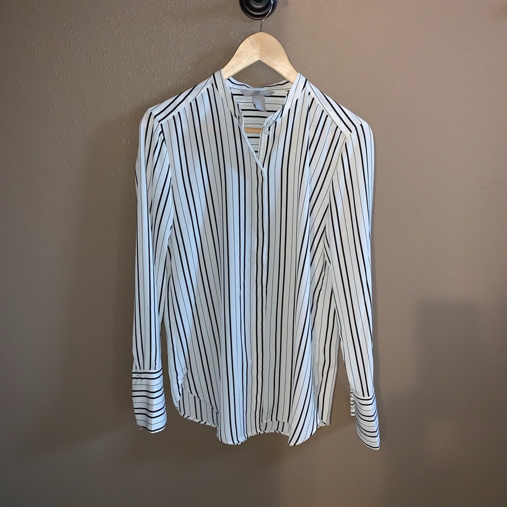 H&M Striped Silky Blouse